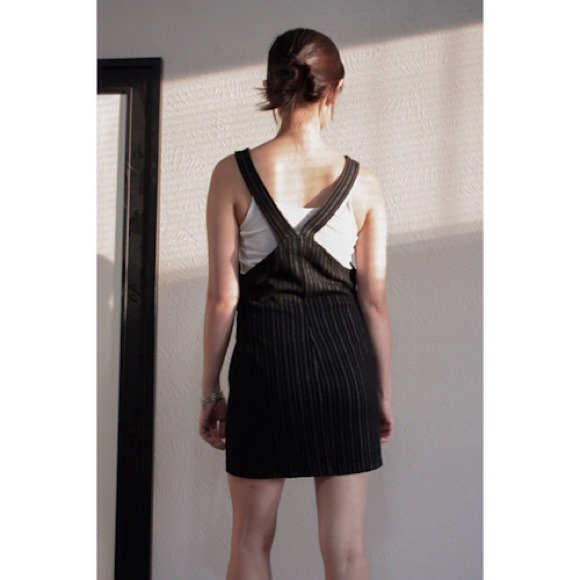 {SOLD!!}Vintage Black pinstriped jumpskirt. - Picture 2 of 4