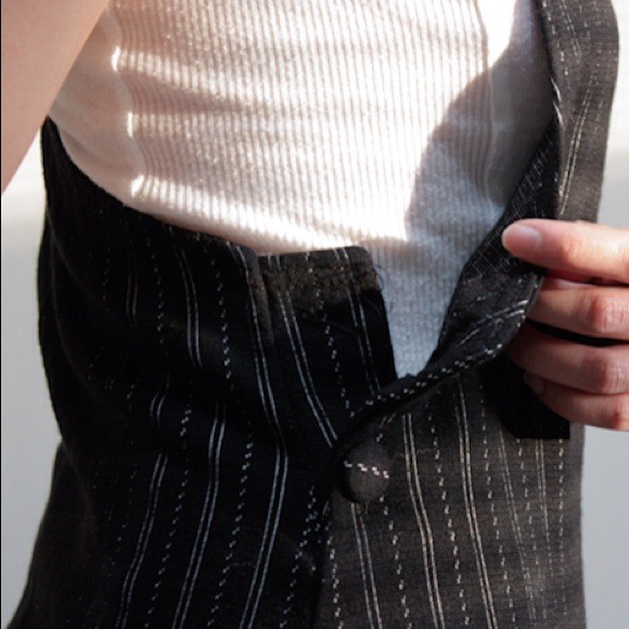 {SOLD!!}Vintage Black pinstriped jumpskirt. - Picture 3 of 4