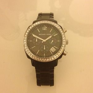 Michael Kors Jewelry - 💢reserved💢Black Michael Kors watch with crystals Michael Kors Jewelry - 💢reserved💢Black Michael Kors watch with crystals