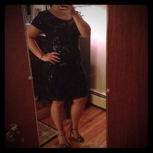 ❌RESERVED❌ 4 @katebot... Black Sequin Dress
