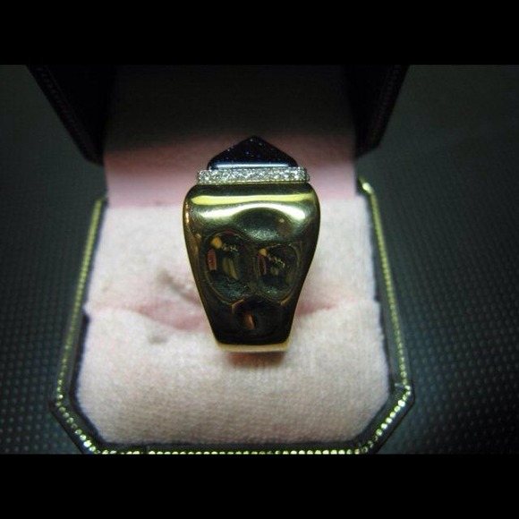 Juicy couture gold,crystal,blue goldstone,sz6-6.25 - Picture 4 of 4