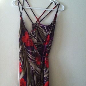 Hawaiian style wrap summer dress