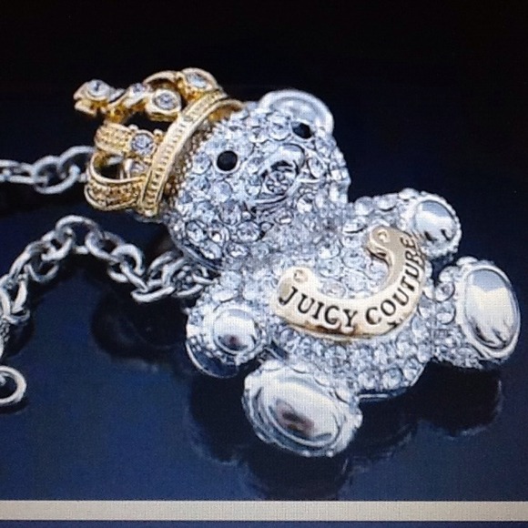 Full crystal crown bear necklace!