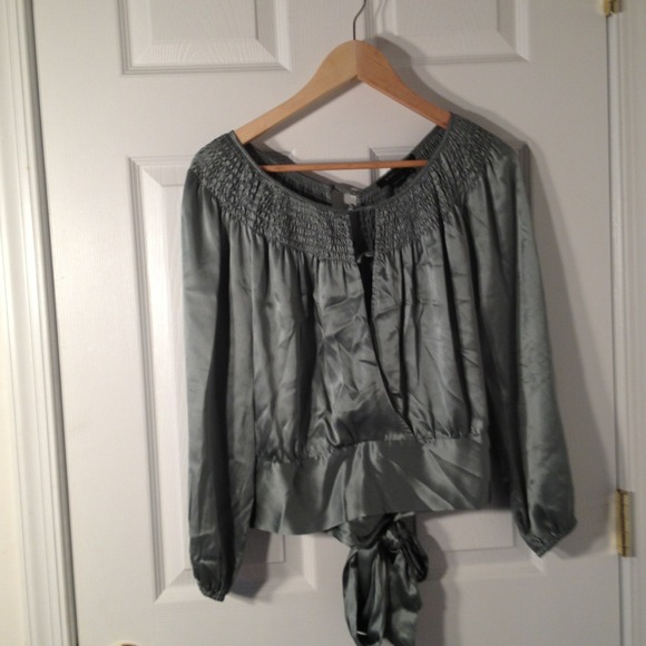 Silk Mint green wrap top