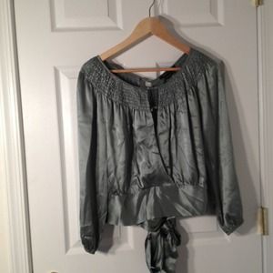 Silk Mint green wrap top