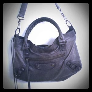 Authentic Balenciaga motorcycle bag charcoal color