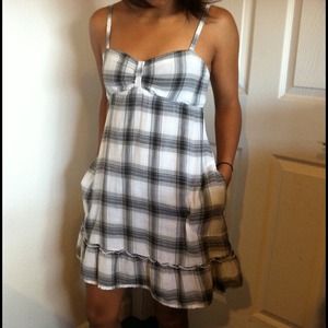 Plaided black and white volcom dress