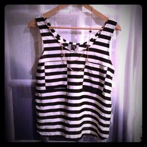 **SOLD**Black/White tank top