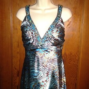 Animal print full length party dress/formal