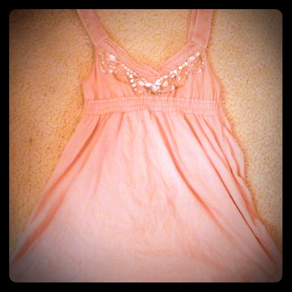 SOLD Blush Pink Tank Top With Beading