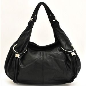 Sold Blk Faux Leather Designer Look Handbag