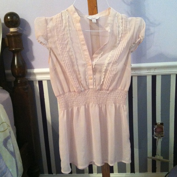 Charlotte Russe Tops - 🌀REDUCED🌀Sheer Light Pink Shirt