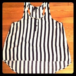 SOLD h&m black & white striped tank size 10