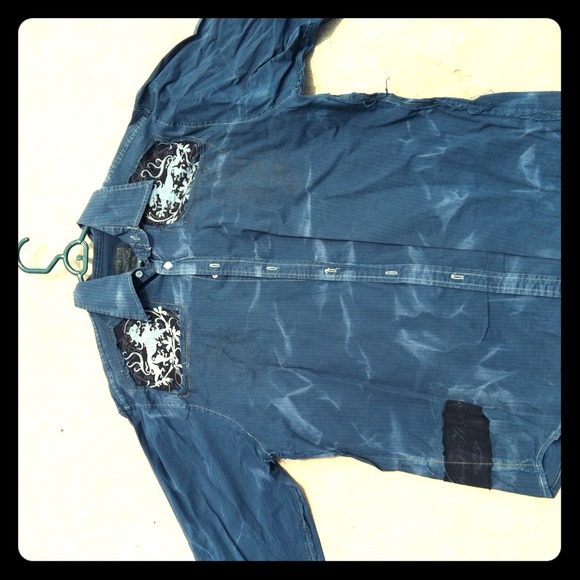 Lucky brand XL embroidered button down shirt - Picture 1 of 1
