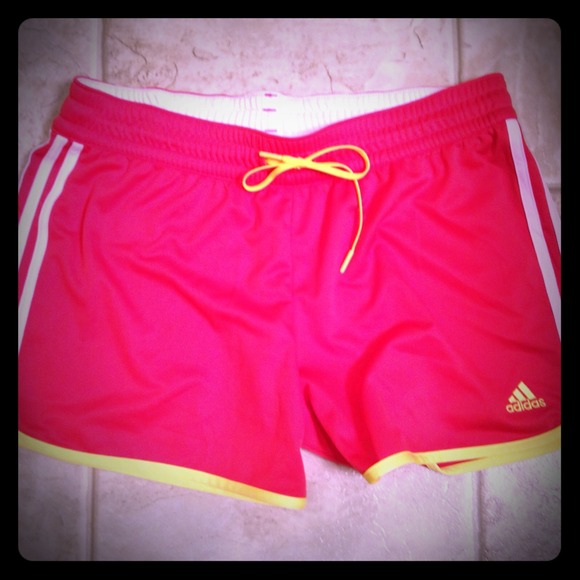 Adidas medium running workout shorts hot pink