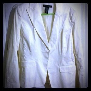 Reduced!! 3 piece cream suit w pale blue pinstripe