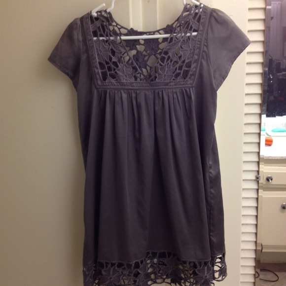 Grey satin like dress