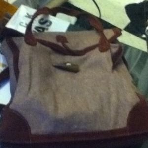Corduroy /tweed maroon purse