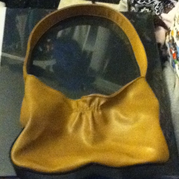 Pleather tan and black purse