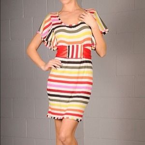 Lotus brand multicolor-stripe knit dress. NWT. Med