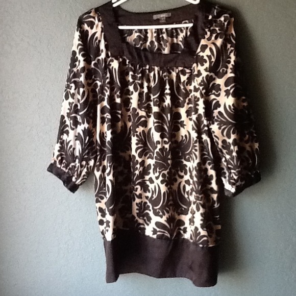 Black and Golden Tan, silky top