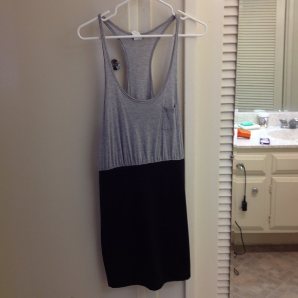 Grey and black dress