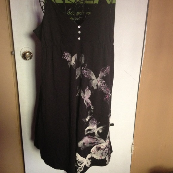Black Dress with Butterfly Detail
