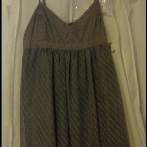 Large grey polka dot baby doll dress