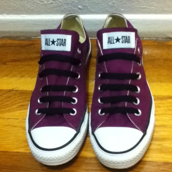 Purple and black Converse