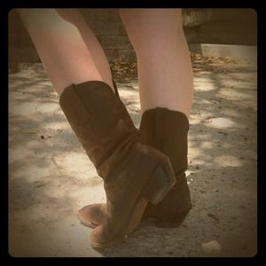 Brown and black Cowgirl boots