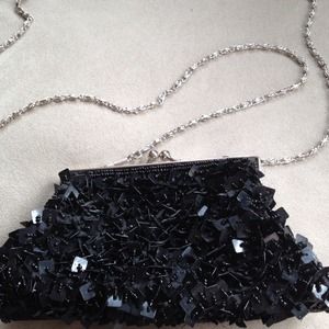 *Reserved*black sparkly cross body purse/clutch