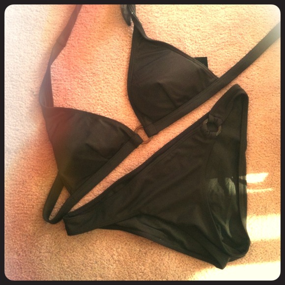Chocolate brown two piece swim suit 