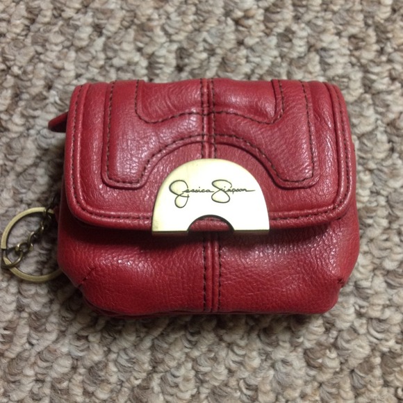 Red Jessica Simpson keychain change purse