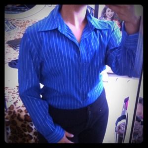 Silver pinstripe button down