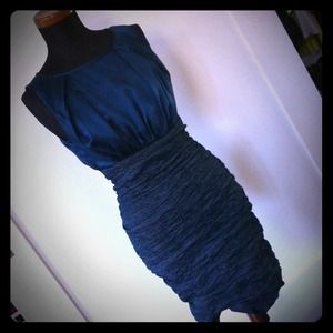 Nicole miller collection teal cocktail dress