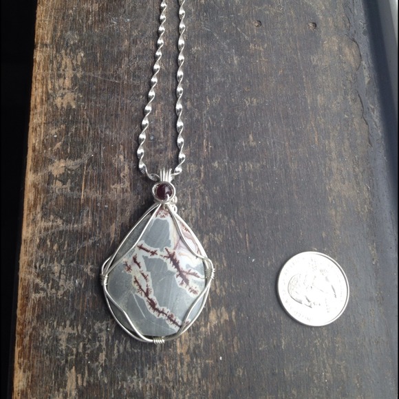 SOLD...Mexican gemstone and garnet in sterling - Picture 4 of 4