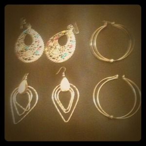 3 sets of big and bold ear rings