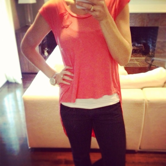 Reduced!! High Low Coral Top