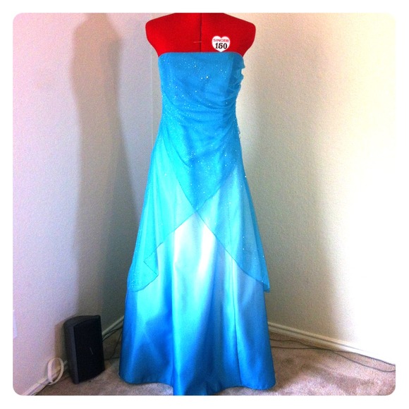 Blue formal dress - strapless