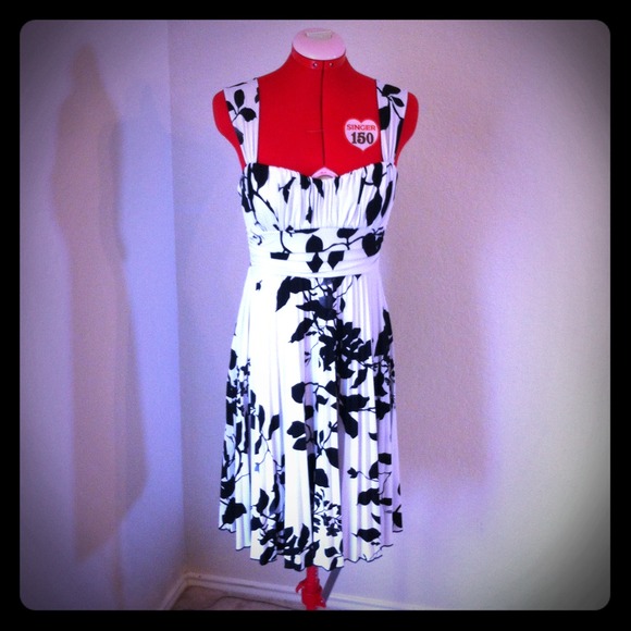 White and black dress