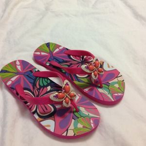 Miss Trish butterfly flip flops