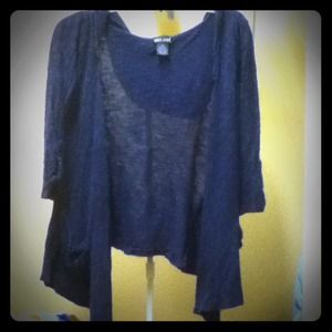 Laced hooded cardigan