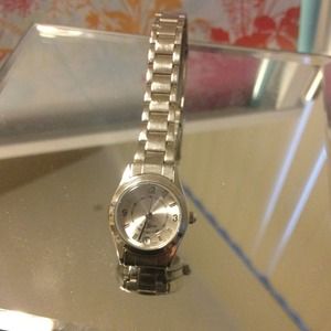 Silver quartz watch