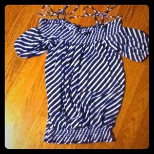 A Blue and White Shirt
