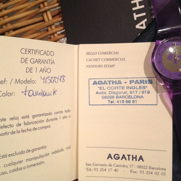 SOLD Purple Scottie dog watch by Agatha Paris - Picture 4 of 4