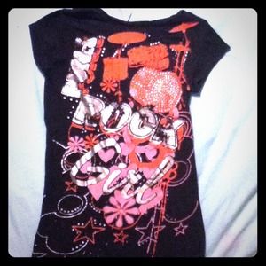 Black/pink punk rock shirt