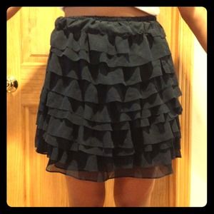 Navy Blue Party Skirt & Coral Shoes