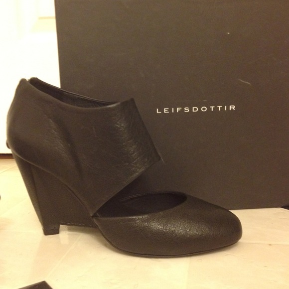 Shoes - Leifsdottir black leather wedge shoes