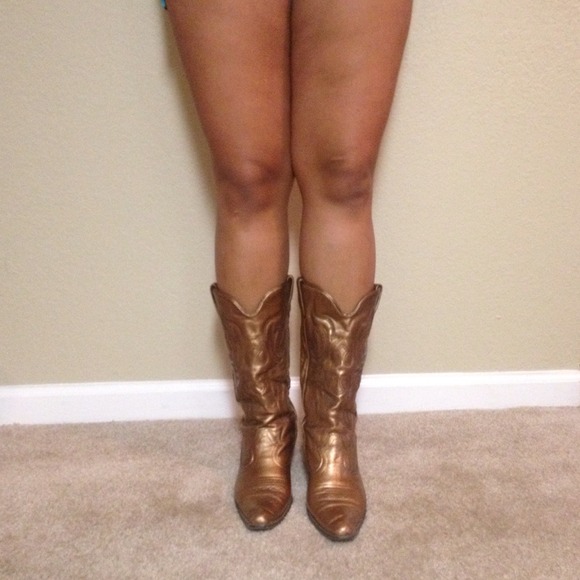 Bronze cowboy boots