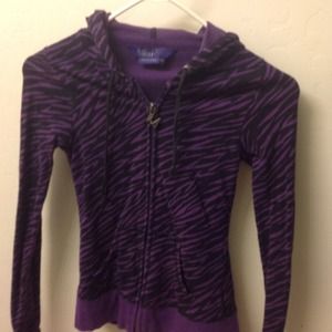 Purple zebra zip up